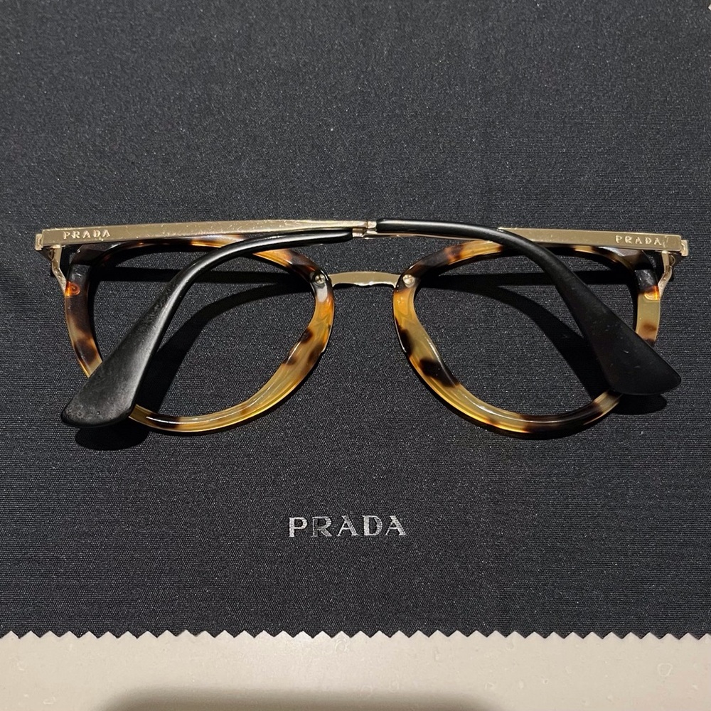 Prada Tortoiseshell Cat-Eye Glasses Used No Lens - Picture 4 of 11